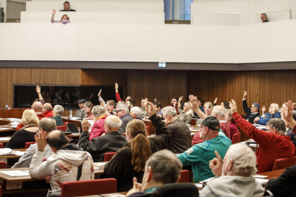 Abstimmung per Handzeichen im Parlament